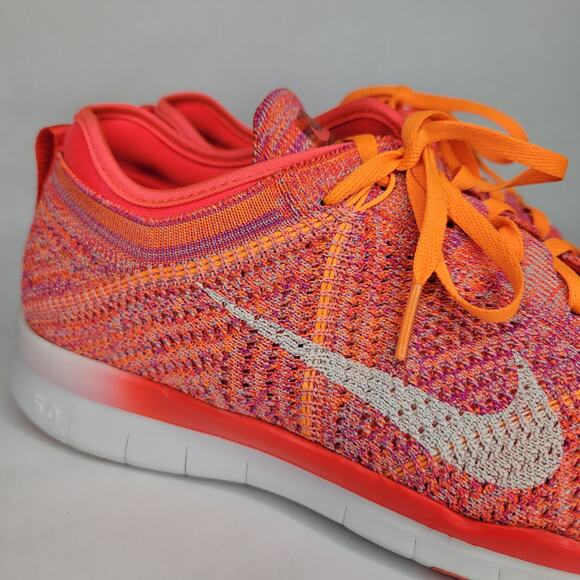 Nike Free TR Flyknit Pink Orange Training Running Shoes Women's US Size 9.5 - Picture 3 of 12